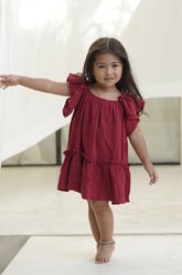 MINI JAIME LINEN DRESS (Ruby)